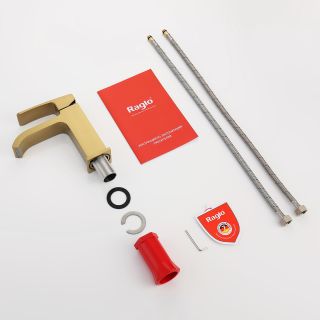 Смеситель для раковины Raglo R02.10.03 золотой сатин